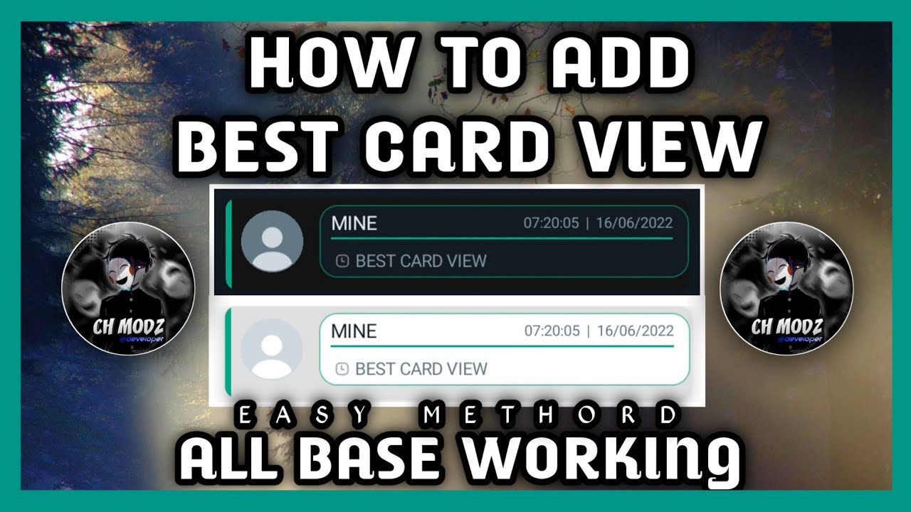 How to add best card view (card view border)on your all base whatsapp # ...